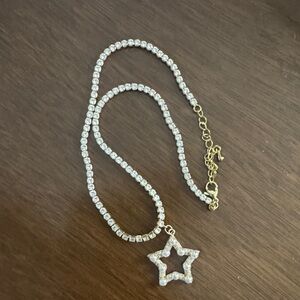 Pearl Star Pendant crystal stud Necklace